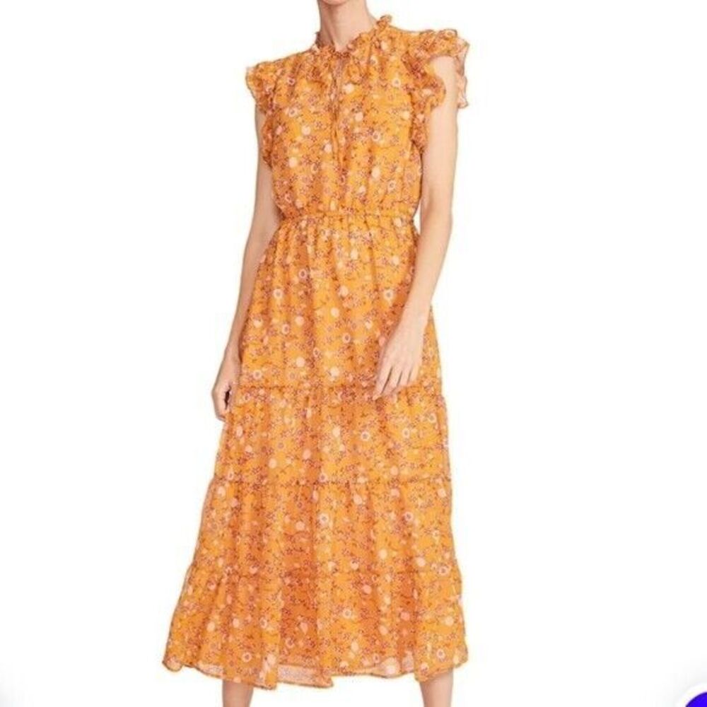 NWT Steve‎ Madden BB Dakota Ditsy Dress Size XXL Yellow Floral Maxi Tiered